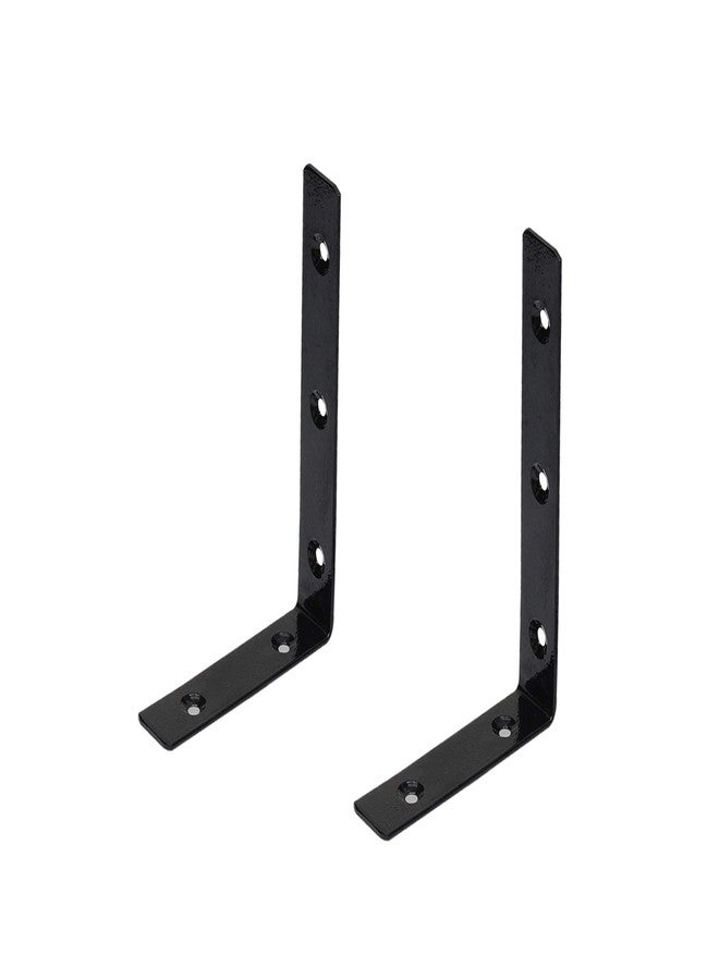 bvslf Wall Bracket for Shelves, Wall Bracket for Home Decor, Metal L Angle Bracket for Wall Shelf with Matching Screws - Pack of 2 (6 '' x 4 '') - Image 1